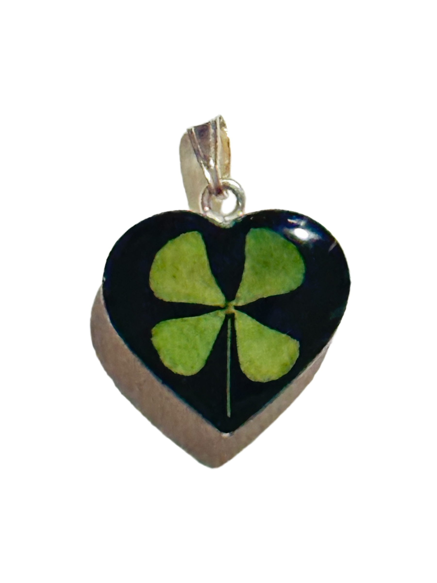 Four Leaf Clover Heart Pendant