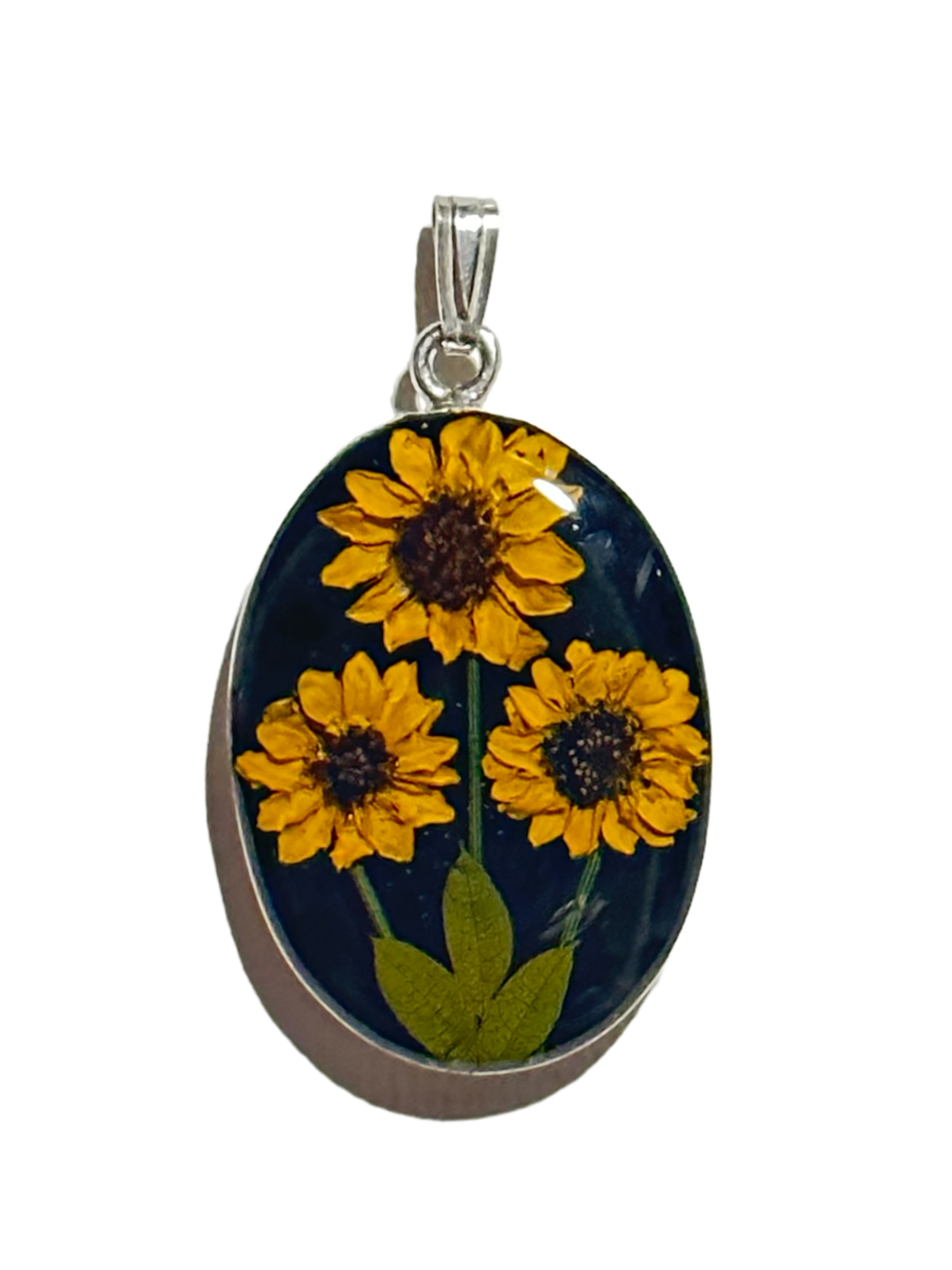 Sunflower Oval Pendant