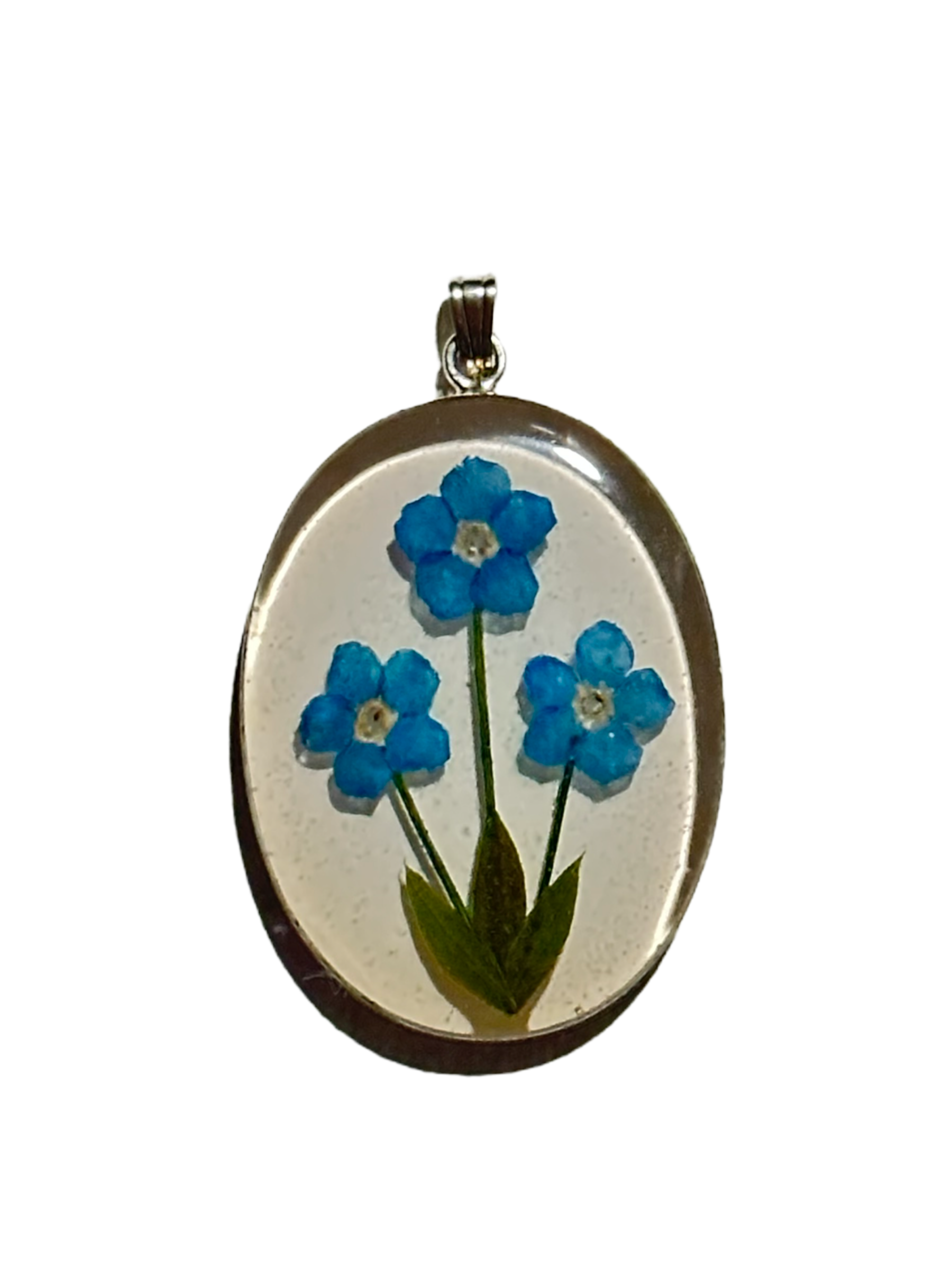 Forget Me Not Oval Pendant